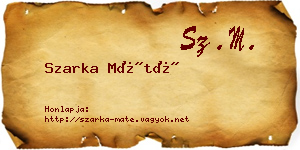 Szarka Máté névjegykártya