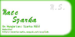 mate szarka business card